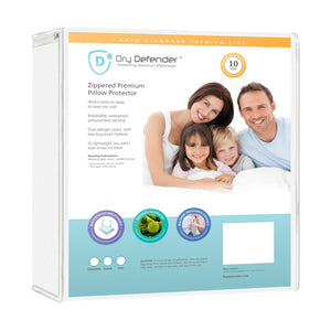 Mattress Protectors-Dry Defender Premium Breathable Zippered Pillow Cover - Waterproof