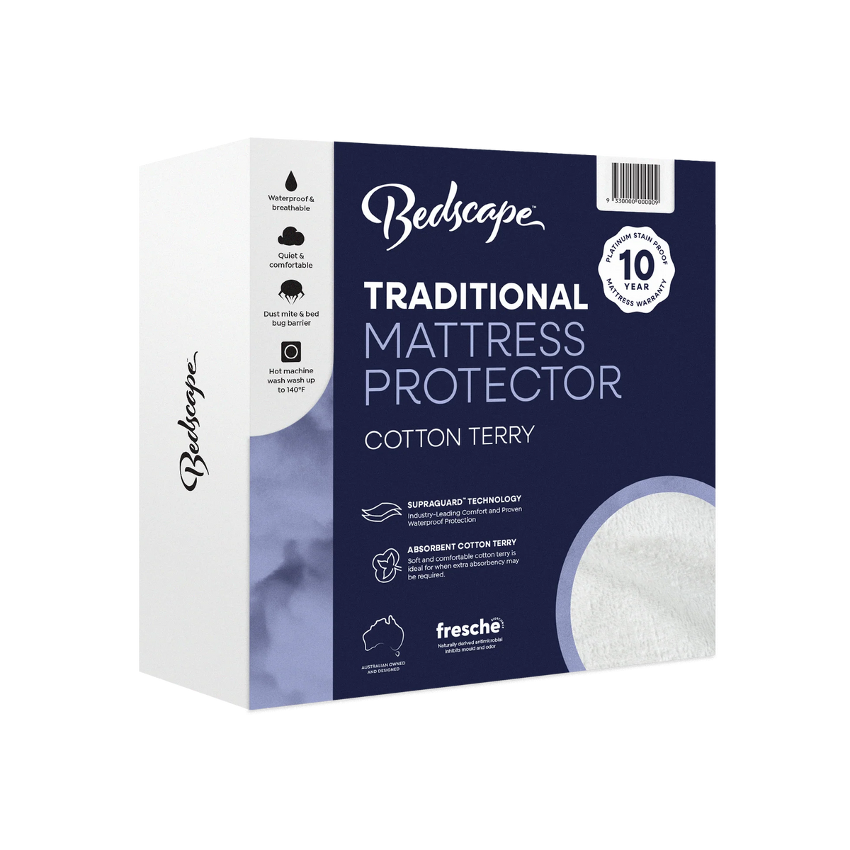 Bedscape Traditional Cotton Terry Waterproof Mattress Protector