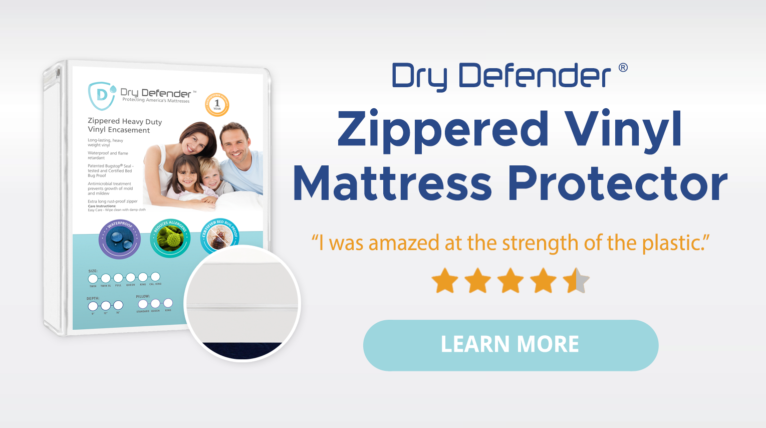 Dry Defender Zippered Vinyl Mattress Protector