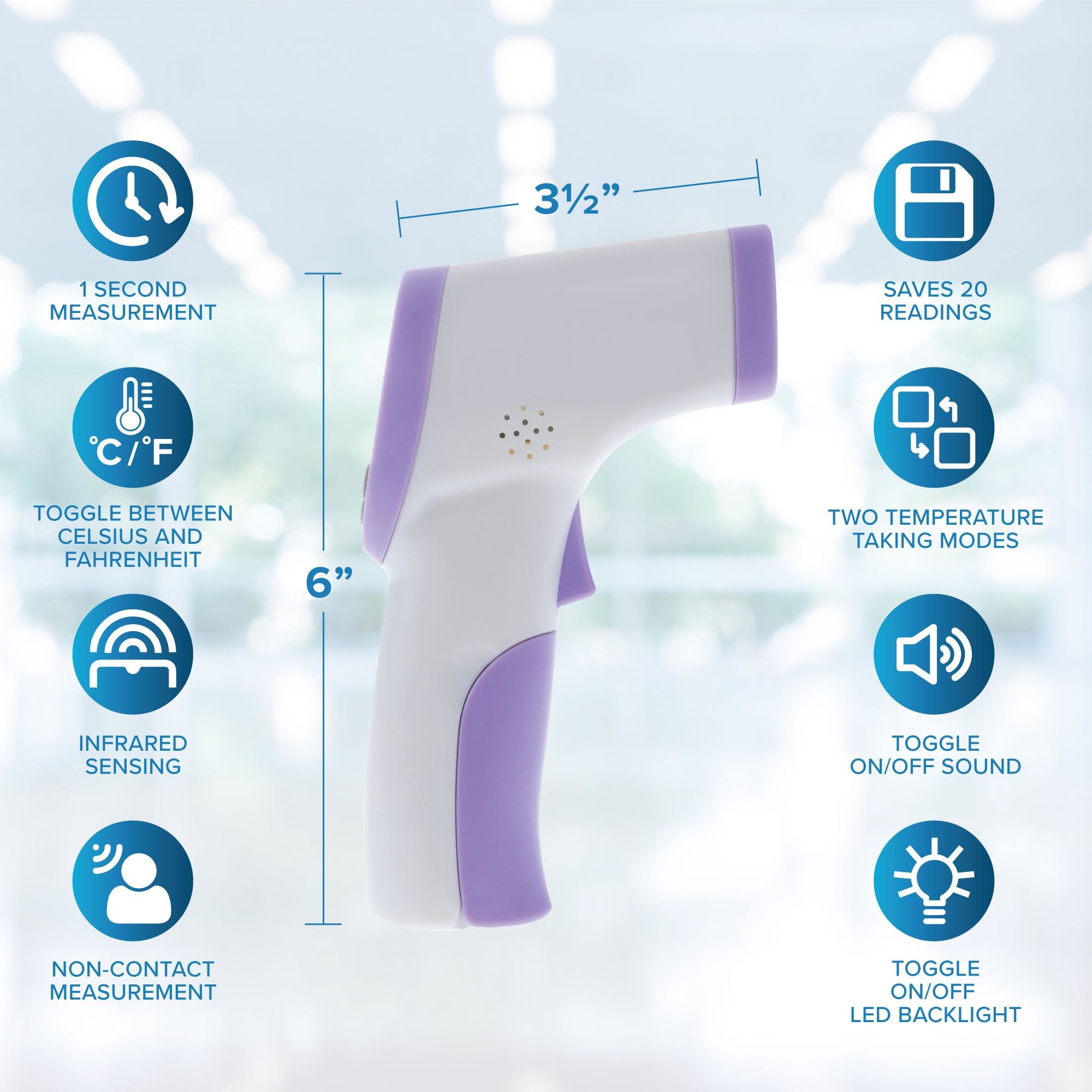 Digital Infrared Forehead Thermometer No-Touch Thermometer for Childre -  Protective Bedding